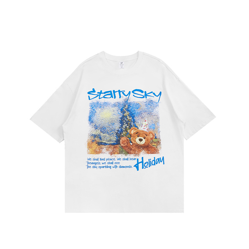 250 GSM Regular Fit Graphic Cotton Short-Sleeved Crew Neck Organic Cotton T-Shirts
