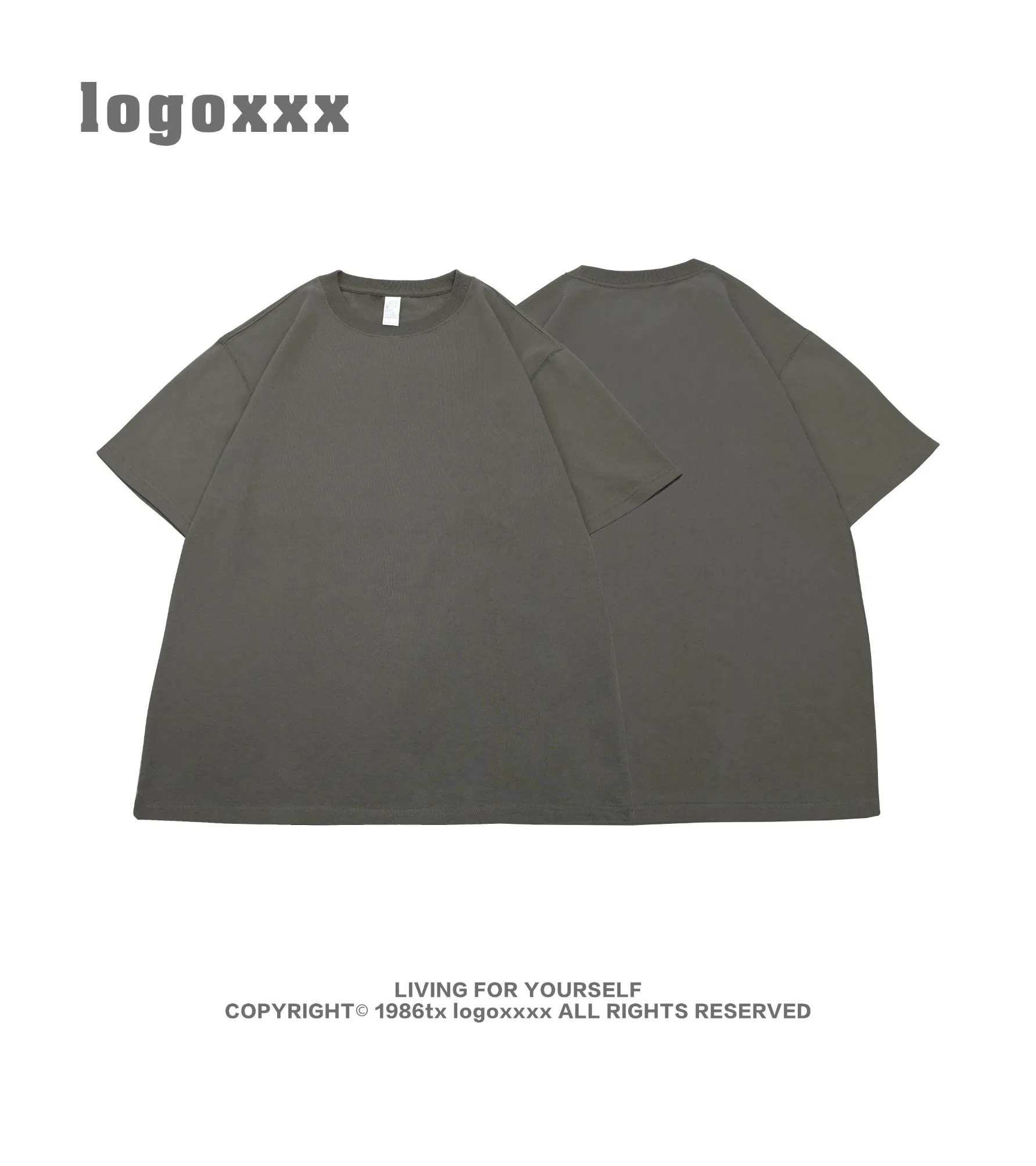 Camiseta branca de manga curta 100% algodão - Unissex com ombros caídos 4