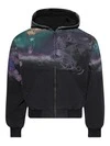 Sudadera con cremallera de algodón de 340 g, con estampado digital y lavado ácido. Fabricada por un fabricante de ropa personalizada. 1