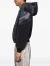 Sudadera con cremallera de algodón de 340 g, con estampado digital y lavado ácido. Fabricada por un fabricante de ropa personalizada. 3
