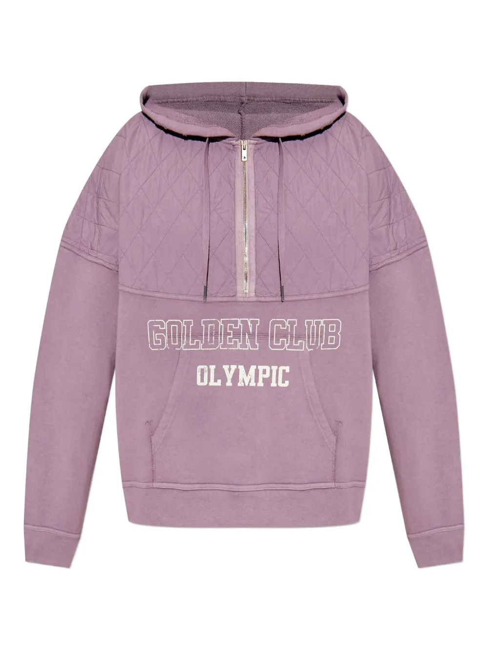 420 g/m² Baumwoll-Hoodie mit gestepptem Logo-Einsatz, halbem Reißverschluss, langen Ärmeln und Tasche – HZHD003 1