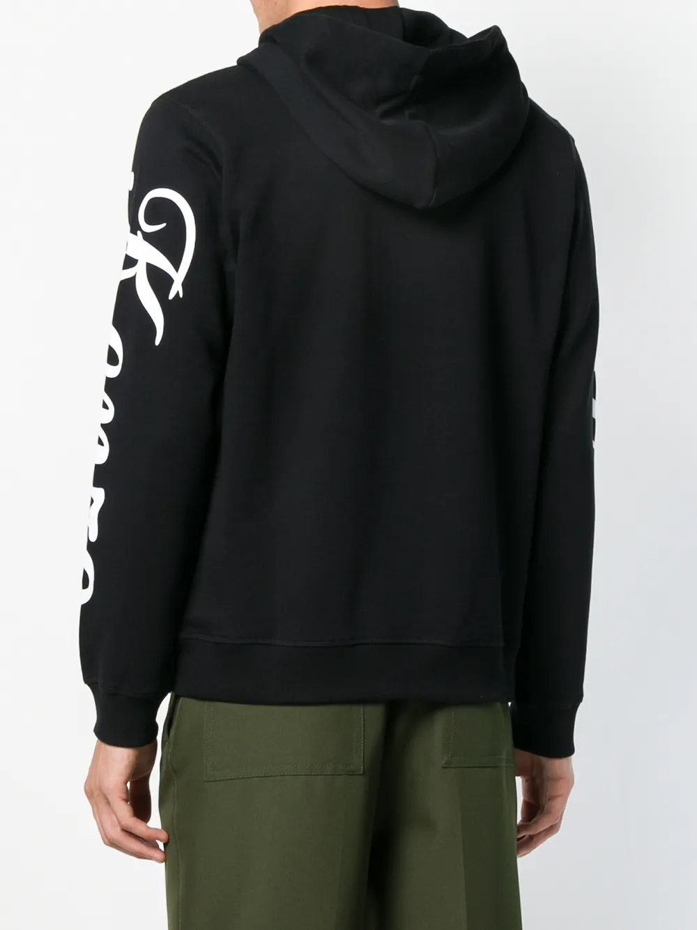 Sudadera con capucha de manga larga estilo urbano, con bordado de tigre saltando, 380 GSM, de forro polar y bolsillo tipo canguro - FHD002 4