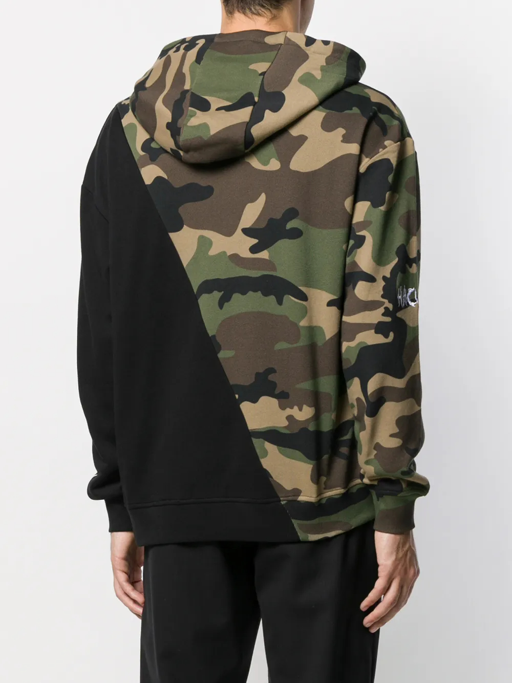 Sudadera con capucha de manga larga estilo urbano, de 380 GSM, con estampado de camuflaje bordado y bolsillo tipo canguro - FHD004 4