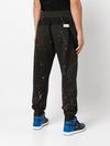 400GSM Black 100% Cotton Paint-Splattered Tapered Joggers | Multicolor Splatter Detail, Drawstring Waist, Side Slit Pockets-TJ002 5