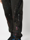 400GSM Black 100% Cotton Paint-Splattered Tapered Joggers | Multicolor Splatter Detail, Drawstring Waist, Side Slit Pockets-TJ002 2