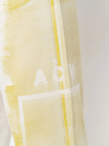 Pantalon de jogging fuselé en coton 100 % blanc cassé (400 g/m²) à imprimé graphique | Imprimé abstrait jaune intégral, taille mi-haute élastique, poches latérales - TJ004 2