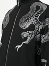 Conjunto deportivo de 460 g/m² con estampado de serpiente y cristales negros | Suéter con cremallera y pantalón deportivo ajustado, 100 % algodón jersey - SSS003 8
