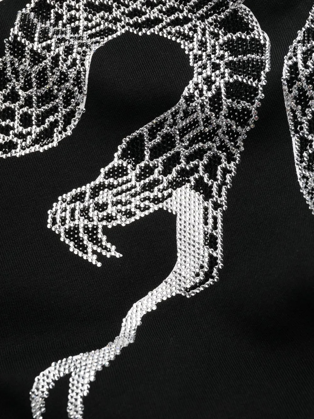 Conjunto deportivo de 460 g/m² con estampado de serpiente y cristales negros | Suéter con cremallera y pantalón deportivo ajustado, 100 % algodón jersey - SSS003 7