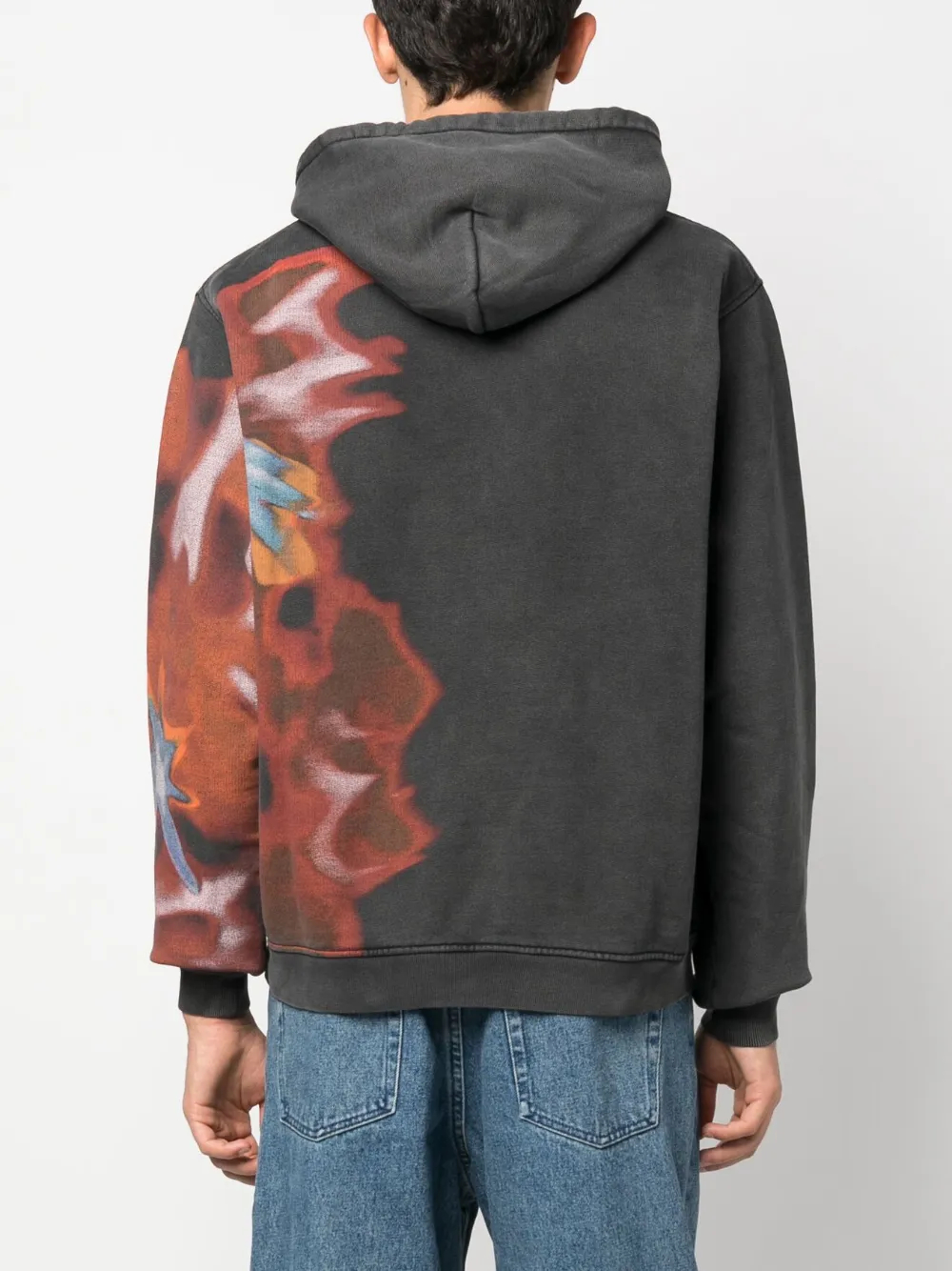 Sweat à capuche en coton épais 430 g/m² avec imprimé graffiti noir et multicolore. 5