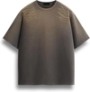 280GSM Heavyweight Taupe Acid Wash Branch-Print Cotton Oversized T-Shirt 1