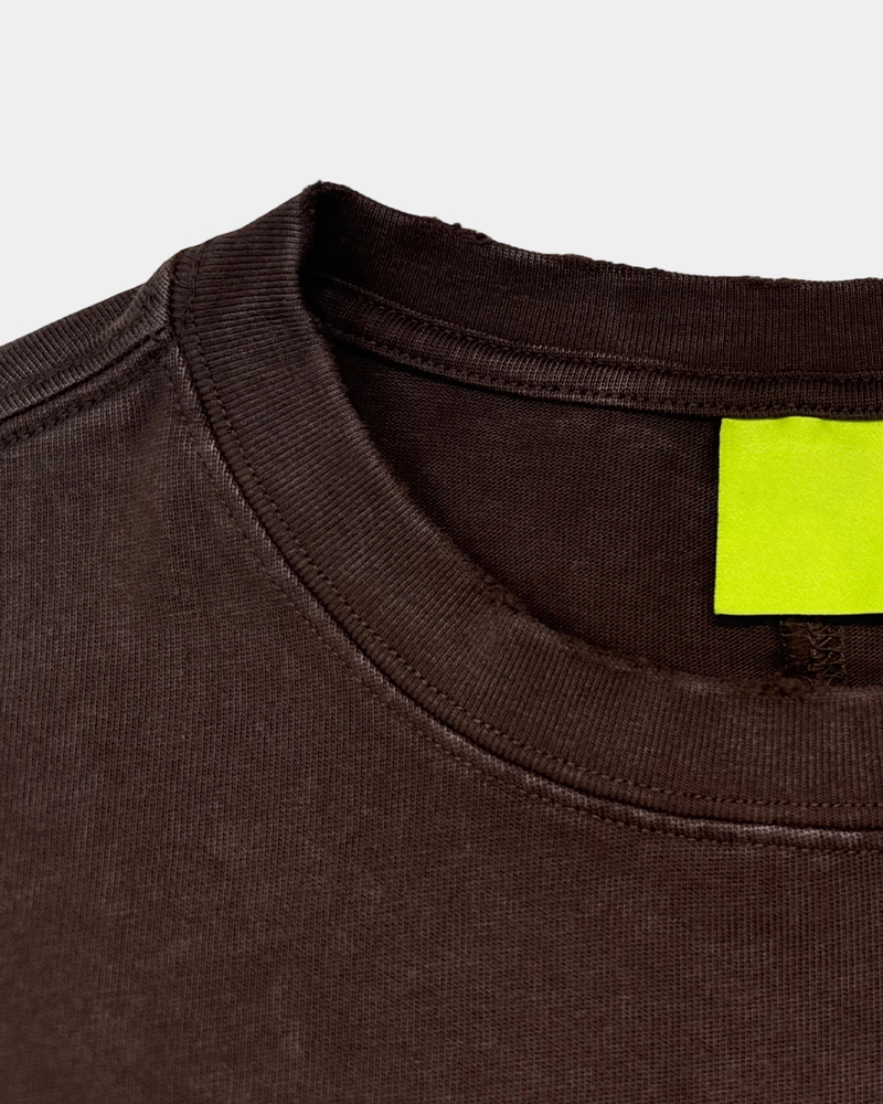 Camiseta de algodón 305 g con cuello redondo, bordada, desgastada y con lavado ácido, con impresión digital y fabricante de ropa personalizada 2