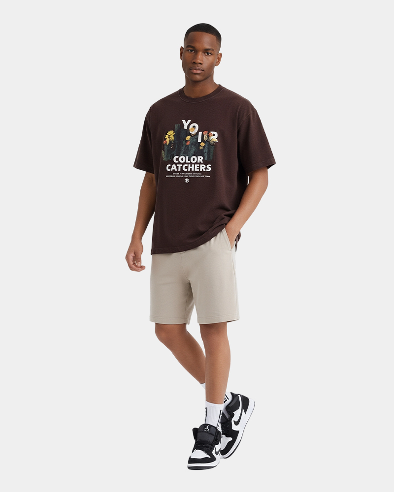 Camiseta de algodón 305 g con cuello redondo, bordada, desgastada y con lavado ácido, con impresión digital y fabricante de ropa personalizada 4