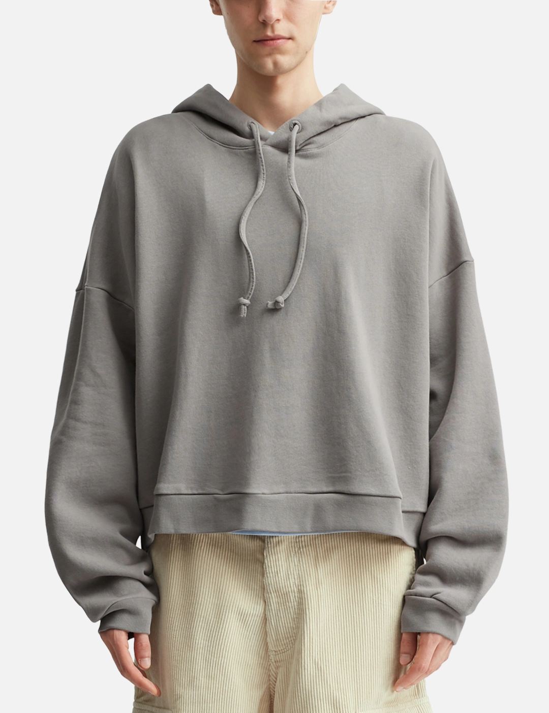 400G Heavyweight Cotton Cropped Drawstring Hoodie 1