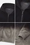 500 g/m² Fleece-Kapuzenjacke mit Farbverlauf und Acid-Wash-Effekt, Reißverschluss 6