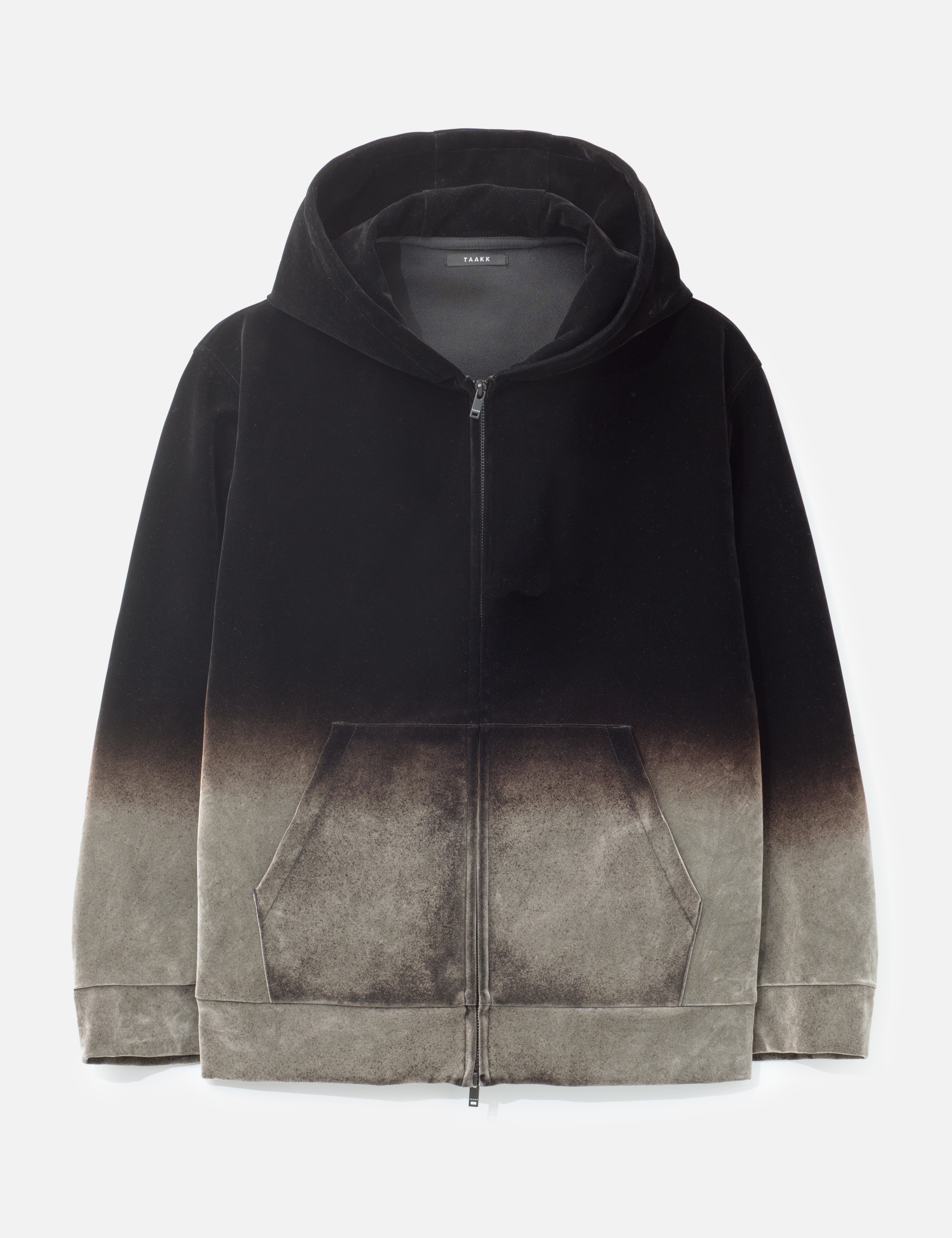 500 g/m² Fleece-Kapuzenjacke mit Farbverlauf und Acid-Wash-Effekt, Reißverschluss 2