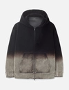 500 g/m² Fleece-Kapuzenjacke mit Farbverlauf und Acid-Wash-Effekt, Reißverschluss 2