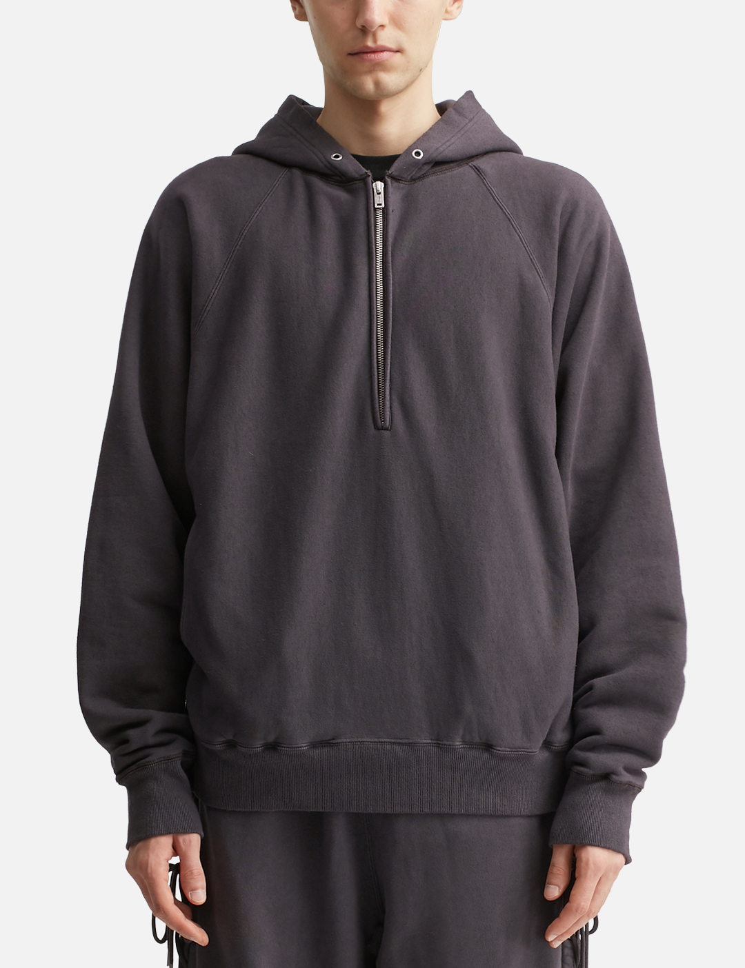 380GSM 100% Cotton Purple Half-Zip Hoodie