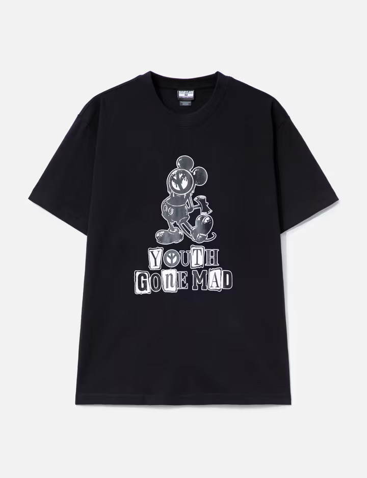 220克「Youth Gone Mad」圖案短袖黑色T卹 2