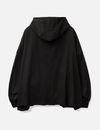 550GSM Heavyweight Contrast Stitch Oversized Black Zip-Up Hooded Jacket 3