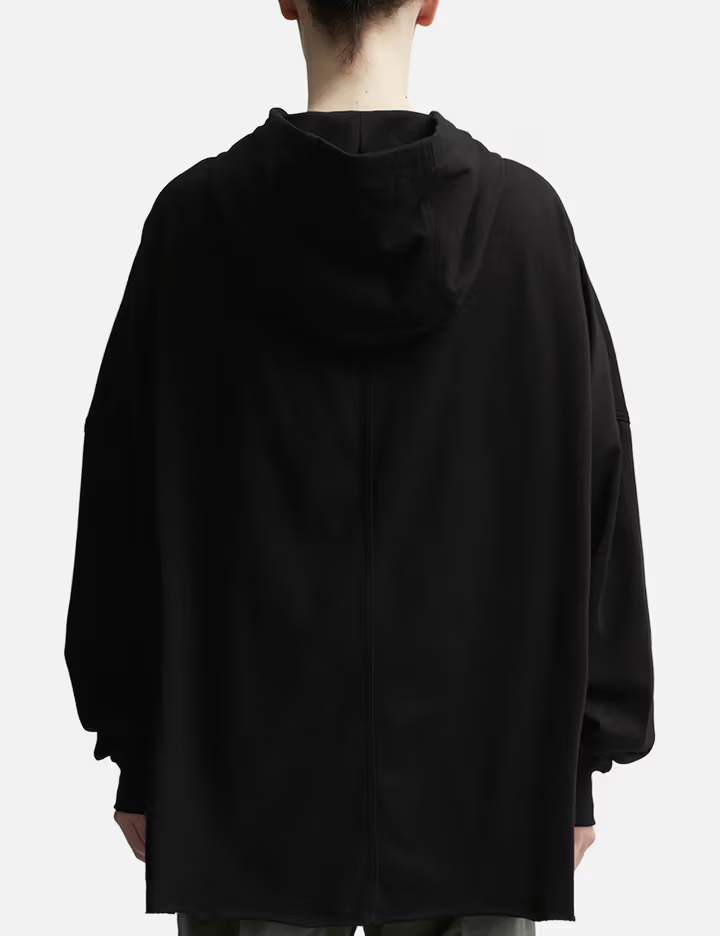 550GSM Heavyweight Contrast Stitch Oversized Black Zip-Up Hooded Jacket 5
