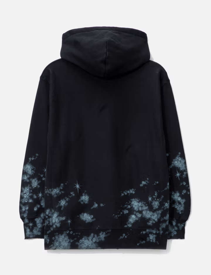 580GSM Black Heavyweight Bacteria Hand-Print Hoodie 3