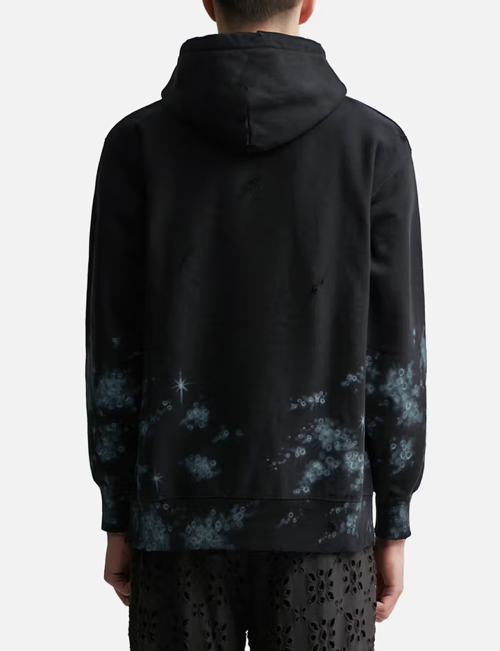 580GSM Black Heavyweight Bacteria Hand-Print Hoodie 5