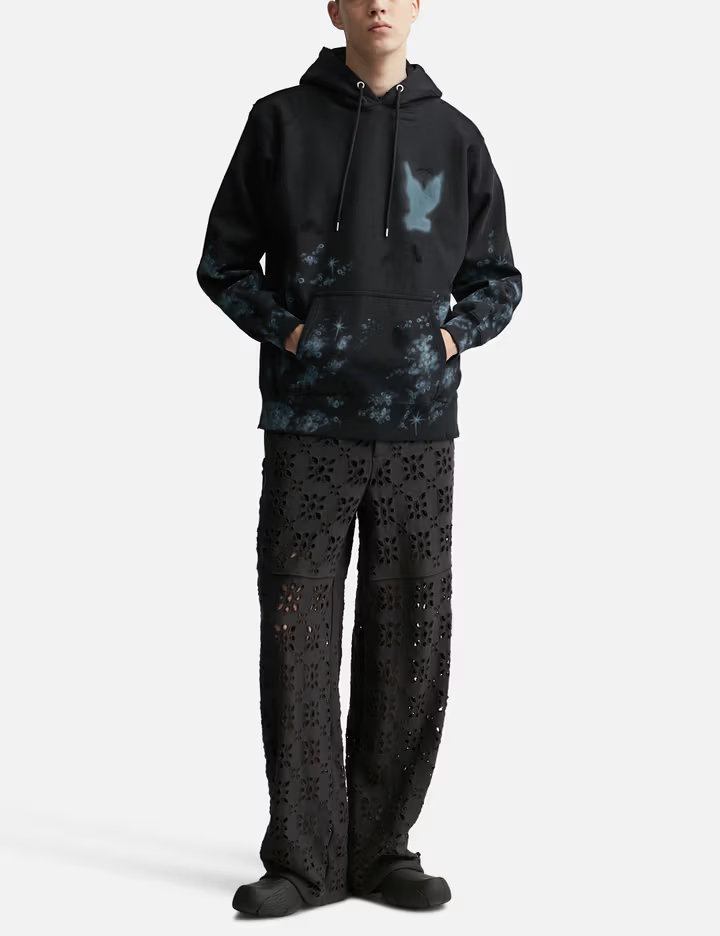 580GSM Black Heavyweight Bacteria Hand-Print Hoodie 4