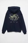 450 GSM Primal Nature Organik Pamuk Fermuarlı Kapüşonlu Sweatshirt, Lacivert 4