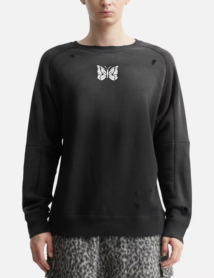 380GSM Acid Wash Distressed Deconstructed Heavyweight Sweatshirt, Black