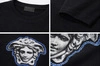 T-shirt à col rond décontracté imprimé du logo Medusa noir 260 g/m² 5