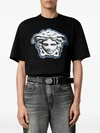 T-shirt à col rond décontracté imprimé du logo Medusa noir 260 g/m² 1