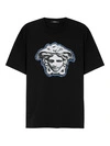 T-shirt à col rond décontracté imprimé du logo Medusa noir 260 g/m² 2