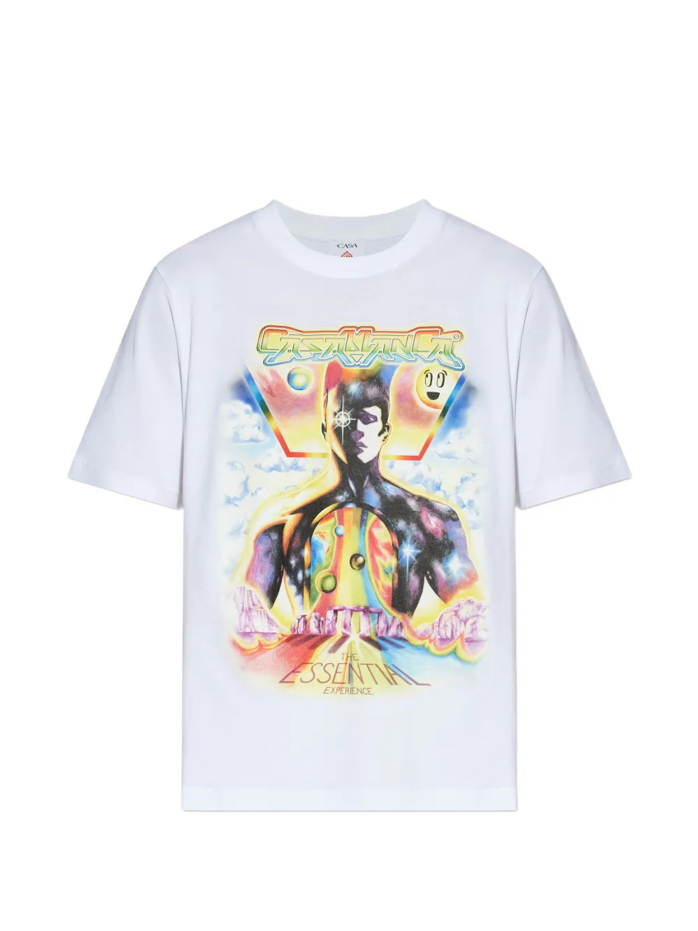 240 GSM Psychedelic Soyut Figürlü Sanat Baskılı Pamuklu Bisiklet Yaka Tişört 2