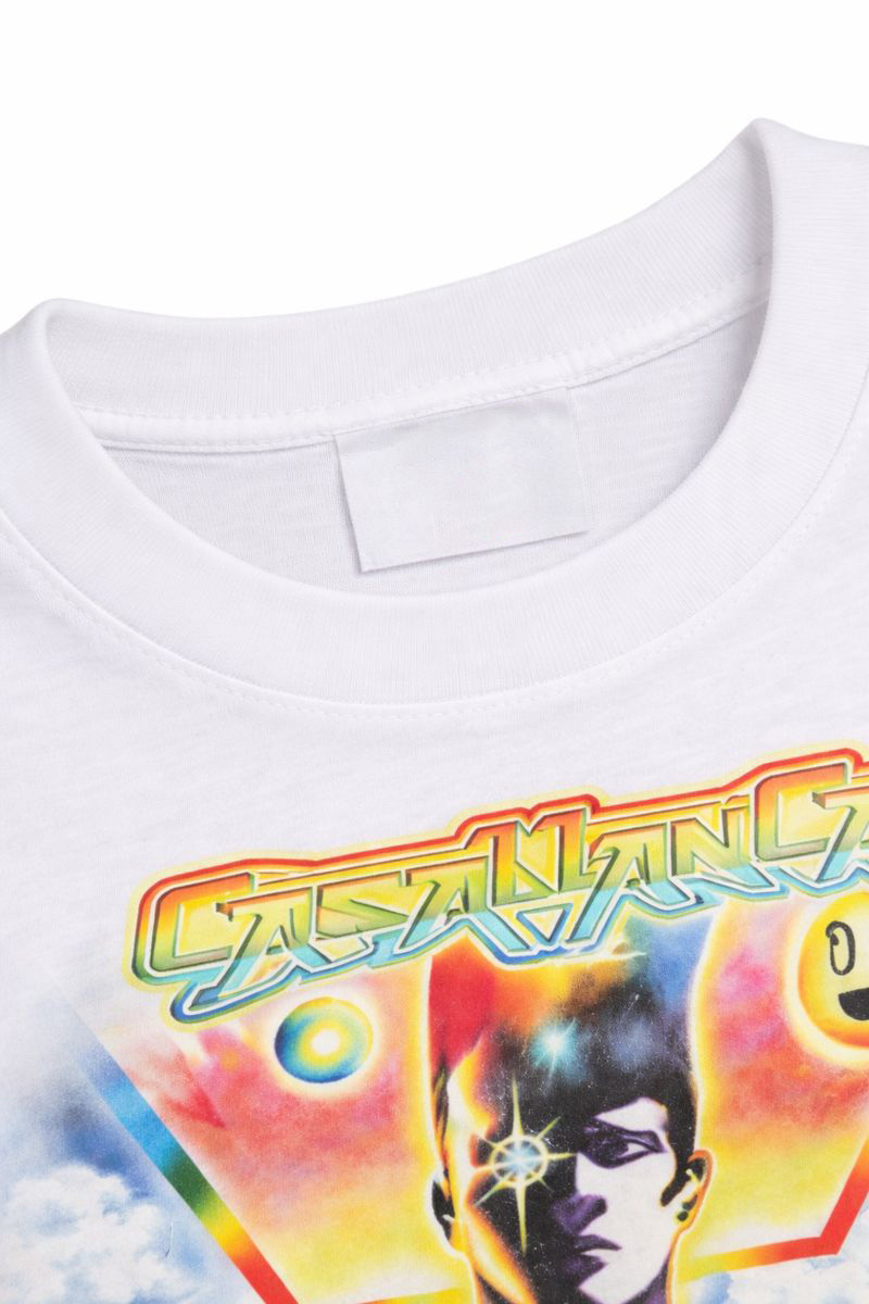 240 GSM Psychedelic Soyut Figürlü Sanat Baskılı Pamuklu Bisiklet Yaka Tişört 5