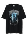 280GSM ブラック クルーネック レギュラーフィット Tシャツ ダメージ加工 ゴシック グラフィック 2