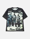 Camiseta negra extragrande de cuello redondo de 260 g/m² con estampado de arañazos en la parte delantera y trasera 2