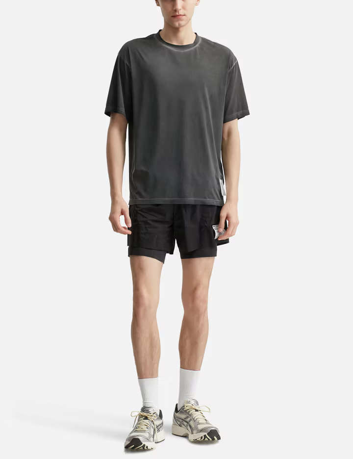 T-shirt homme noir délavé ultra-léger 110 g/m² avec logo réfléchissant 4