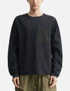 T-shirt noir pour homme en maille gaufrée 220 g/m² avec manches raglan et poche zippée 1