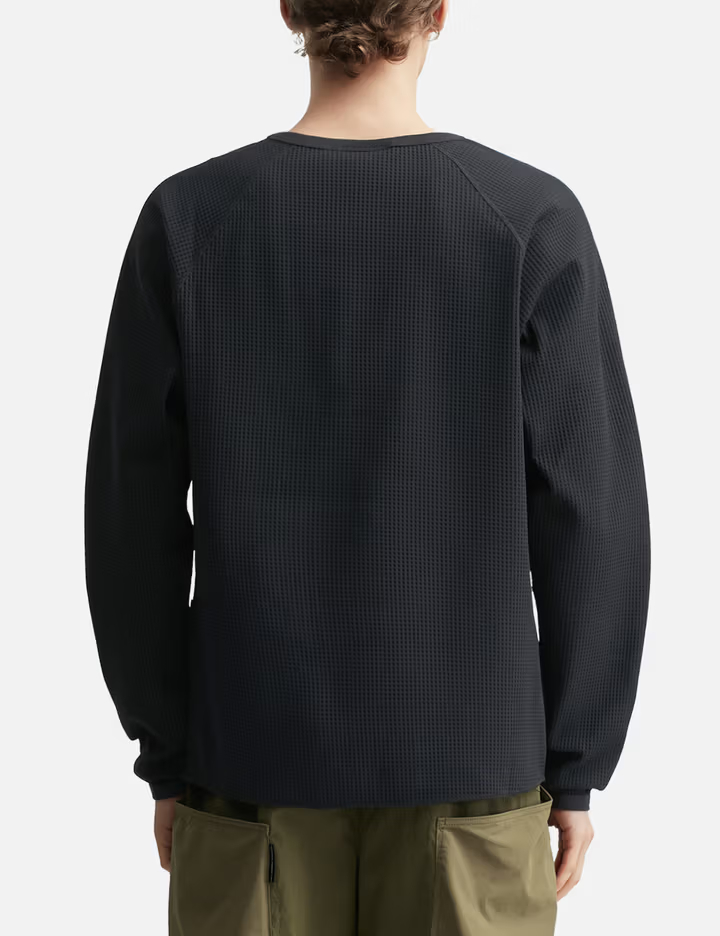 T-shirt noir pour homme en maille gaufrée 220 g/m² avec manches raglan et poche zippée 5