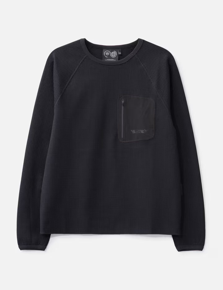 T-shirt noir pour homme en maille gaufrée 220 g/m² avec manches raglan et poche zippée 2