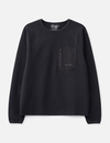 T-shirt noir pour homme en maille gaufrée 220 g/m² avec manches raglan et poche zippée 2