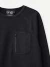 T-shirt noir pour homme en maille gaufrée 220 g/m² avec manches raglan et poche zippée 6
