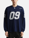 Maillot de football américain homme bleu marine 150 g/m² avec numéro et manches raglan 1