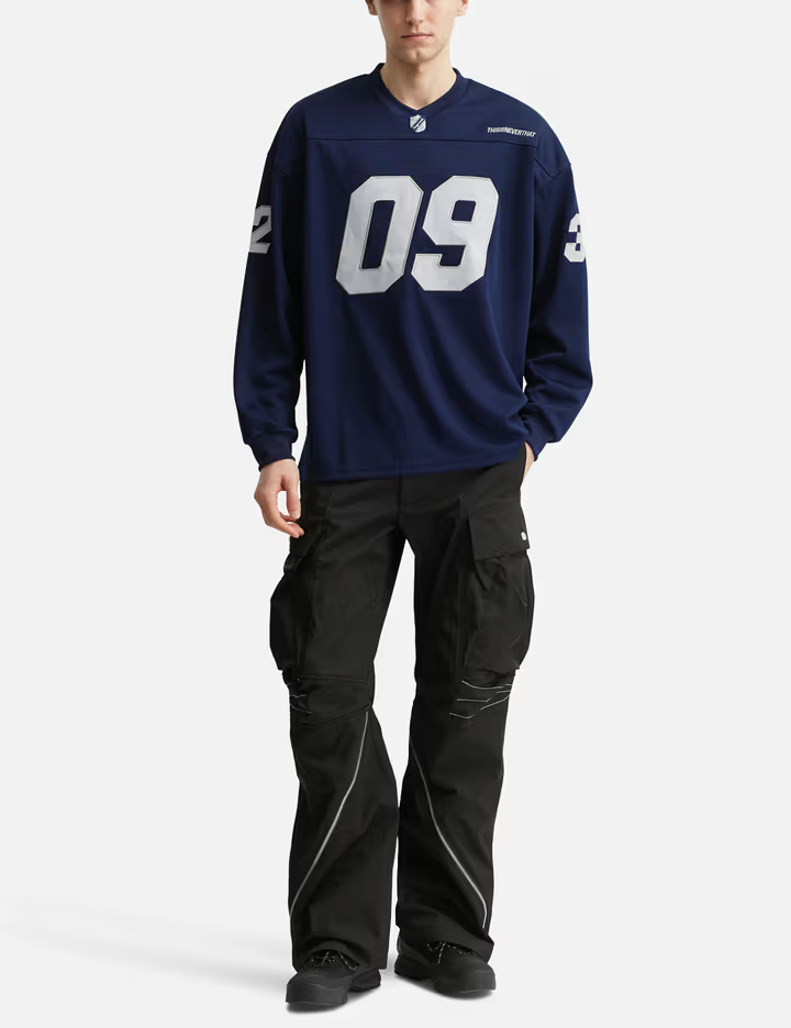 Maillot de football américain homme bleu marine 150 g/m² avec numéro et manches raglan 4
