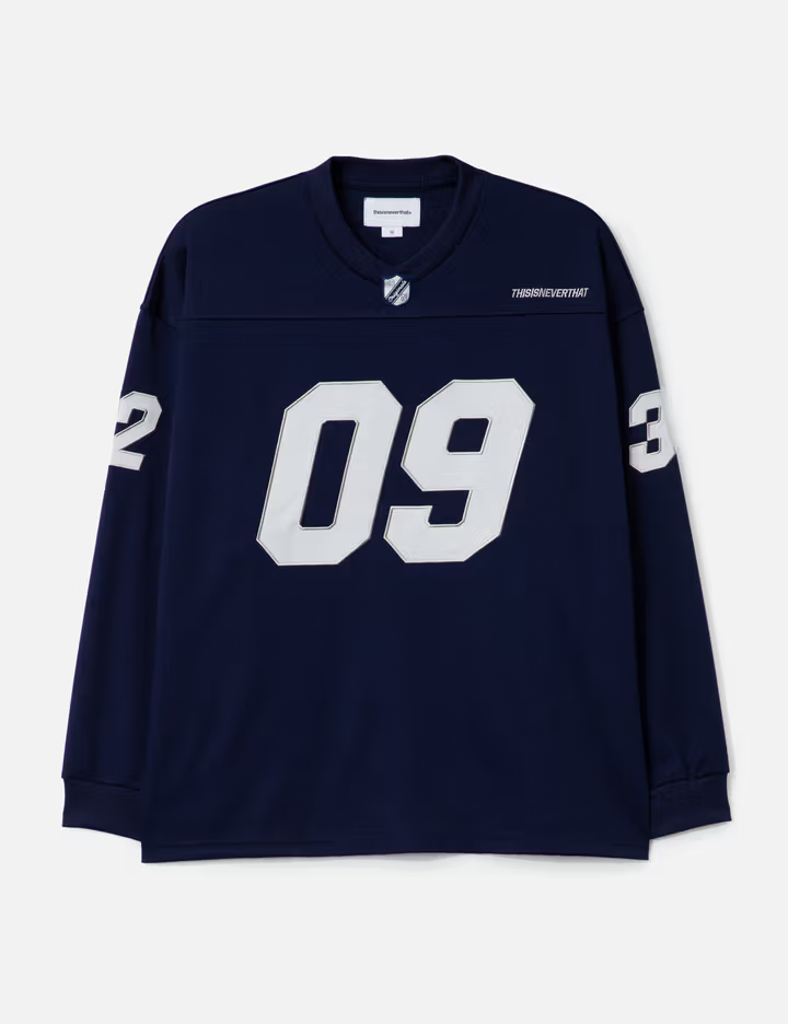 Maillot de football américain homme bleu marine 150 g/m² avec numéro et manches raglan 2