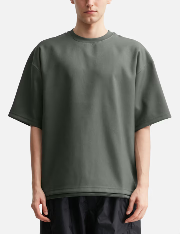 Men's Grey 170GSM Polyester Tech Tee with Adjustable Hem & Water-Resistant Coating