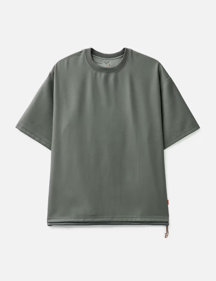 Camiseta técnica de poliéster gris de 170 g/m² para hombre con dobladillo ajustable y revestimiento impermeable. 2