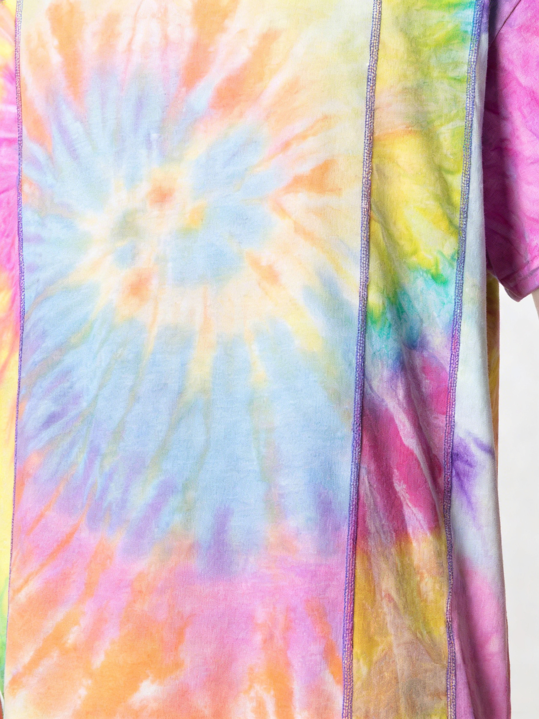 تی‌شرت مردانه طرح Spiral Tie Dye چند رنگ 240GSM با طرح وصله‌دار 7
