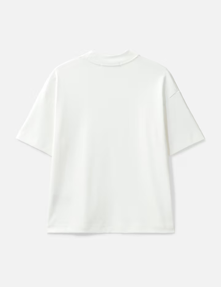 Men's Salt White 300GSM Heavyweight Cotton Mock Neck White T-Shirt 2