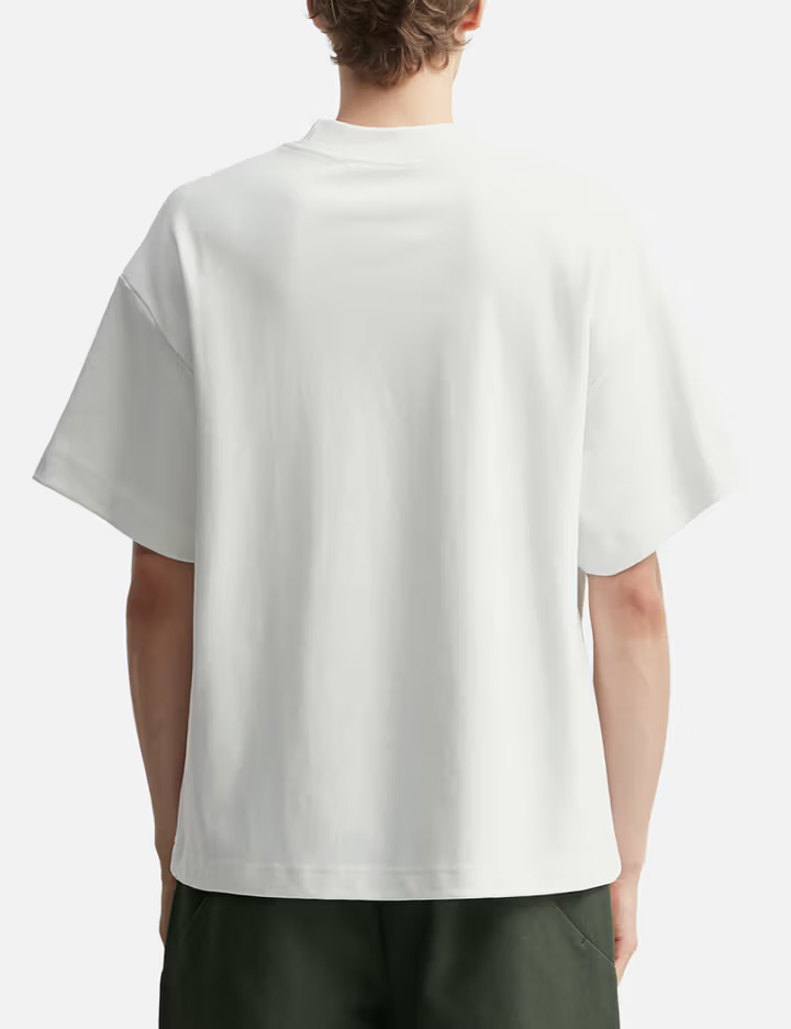 Men's Salt White 300GSM Heavyweight Cotton Mock Neck White T-Shirt 5